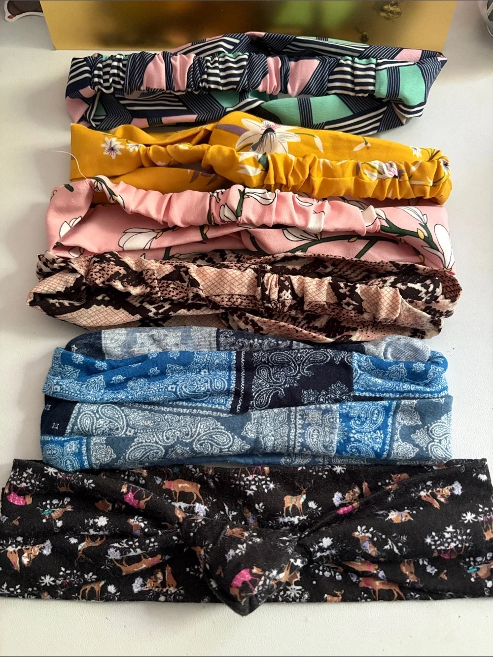 Patterned Headbands Pick 1- Pink, Yellow, Blue, Black, Green, Brown
